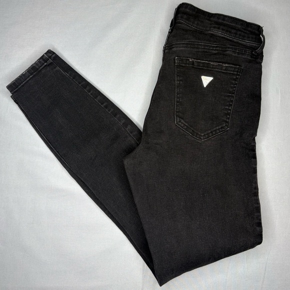 Guess Women’s Black Denim Skinny Distressed Jeans | Size 28 - Picture 2 of 9